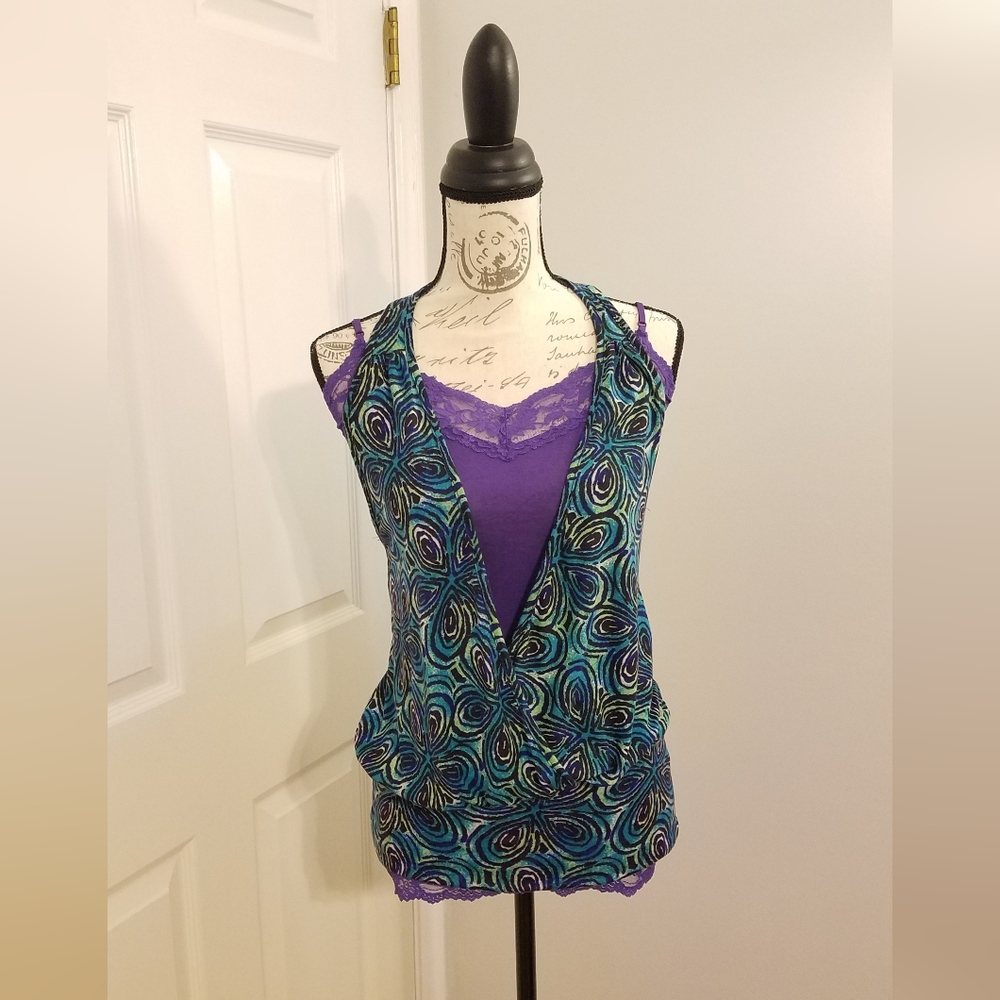 Charlotte Russe purple cami and sleeveless top combo